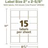 imageAvery EcoFriendly Matte White Recycled Rectangle Labels 2quot x 258quot Matte White Labels Permanent Adhesive LaserInkjet Printable 375 Total1 500 labels