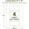 imageAvery EcoFriendly Matte White Recycled Rectangle Labels 2quot x 5quot PrinttoTheEdge Matte White Labels Permanent Adhesive LaserInkjet Printable 400 Total400 labels