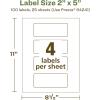 imageAvery EcoFriendly Matte White Recycled Rectangle Labels 2quot x 5quot PrinttoTheEdge Matte White Labels Permanent Adhesive LaserInkjet Printable 400 Total100 labels