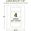 imageAvery EcoFriendly Matte White Recycled Rectangle Labels 2quot x 5quot PrinttoTheEdge Matte White Labels Permanent Adhesive LaserInkjet Printable 400 Total40 labels