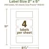 imageAvery EcoFriendly Matte White Recycled Rectangle Labels 2quot x 5quot PrinttoTheEdge Matte White Labels Permanent Adhesive LaserInkjet Printable 400 Total200 labels