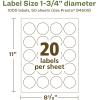 imageAvery EcoFriendly Matte White Recycled Round Labels 175quot Diameter PrinttoTheEdge Matte White Labels Permanent Adhesive LaserInkjet Printable 200 Total1 000 labels