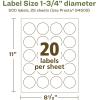 imageAvery EcoFriendly Matte White Recycled Round Labels 175quot Diameter PrinttoTheEdge Matte White Labels Permanent Adhesive LaserInkjet Printable 200 Total500 labels