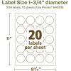 imageAvery EcoFriendly Matte White Recycled Round Labels 175quot Diameter PrinttoTheEdge Matte White Labels Permanent Adhesive LaserInkjet Printable 200 Total200 labels
