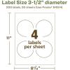 imageAvery EcoFriendly Matte White Recycled Round Labels 35quot Diameter PrinttoTheEdge Matte White Labels Permanent Adhesive LaserInkjet Printable 40 Total200 labels