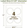 imageAvery EcoFriendly Matte White Recycled Round Labels 35quot Diameter PrinttoTheEdge Matte White Labels Permanent Adhesive LaserInkjet Printable 40 Total100 labels