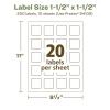 imageAvery EcoFriendly Matte White Recycled Square Labels 15quot x 15quot PrinttoTheEdge Matte White Labels Permanent Adhesive LaserInkjet Printable 200 Total200 labels