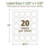 imageAvery EcoFriendly Matte White Recycled Square Labels 15quot x 15quot PrinttoTheEdge Matte White Labels Permanent Adhesive LaserInkjet Printable 200 Total1 000 labels