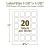 imageAvery EcoFriendly Matte White Recycled Square Labels 15quot x 15quot PrinttoTheEdge Matte White Labels Permanent Adhesive LaserInkjet Printable 200 Total2 000 labels