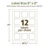 imageAvery EcoFriendly Matte White Recycled Square Labels 2quot x 2quot PrinttoTheEdge Matte White Labels Permanent Adhesive LaserInkjet Printable 300 Total1 200 labels
