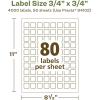 imageAvery EcoFriendly Matte White Recycled Square Labels 34quot x 34quot PrinttoTheEdge Matte White Labels Permanent Adhesive LaserInkjet Printable 800 Total4 000 labels