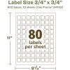 imageAvery EcoFriendly Matte White Recycled Square Labels 34quot x 34quot PrinttoTheEdge Matte White Labels Permanent Adhesive LaserInkjet Printable 800 Total800 labels