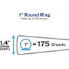 imageAvery FlexiView 3 Ring Binder 1 Inch Round Rings 1 Blue Binder 17607Black