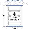 imageAvery Matte White Rectangle Labels Sure Feed Technology 2quot x 6quot 100 Matte White Printable Labels1 000 Labels