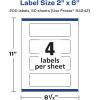 imageAvery Matte White Rectangle Labels Sure Feed Technology 2quot x 6quot 100 Matte White Printable Labels200 Labels