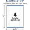 imageAvery Matte White Rectangle Labels Sure Feed Technology 2quot x 6quot 100 Matte White Printable Labels400 Labels