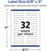 imageAvery Matte White Rectangle Labels Sure Feed Technology 58quot x 3quot 800 Matte White Printable Labels3 200 Labels