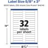 imageAvery Matte White Rectangle Labels Sure Feed Technology 58quot x 3quot 800 Matte White Printable Labels8 000 Labels