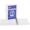 imageAvery Mini Economy View 3 Ring Binders 1quot Round Rings Holds 55quot x 85quot Paper White 4 Pack 177021 inch