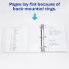 imageAvery Mini Economy View 3 Ring Binders 1quot Round Rings Holds 55quot x 85quot Paper White 4 Pack 177021 inch