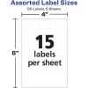 imageAvery NoIron Fabric Labels Assorted Shapes and Sizes Washer and DryerSafe Waterproof Labels NonPrintable 45 Total 407002 Pack
