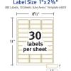 imageAvery Printable Address Labels 1quot x 258quot Matte White with Metallic Gold Borders Permanent Laser ampamp Inkjet Compatible 300 Blank Mailing Labels Great for Weddings Favors and More 6507