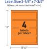 imageAvery Printable Rectangle Labels Sure Feed Technology 214quot x 734quot Bright Orange Labels PrinttoTheEdge LaserInkjet Printable 320 Total Great for Candles and Jars160 labels