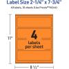imageAvery Printable Rectangle Labels Sure Feed Technology 214quot x 734quot Bright Orange Labels PrinttoTheEdge LaserInkjet Printable 320 Total Great for Candles and Jars40 labels