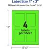 imageAvery Printable Rectangle Labels Sure Feed Technology 4quot x 3quot Neon Green Labels PrinttoTheEdge LaserInkjet Printable 80 Total Great for Shipping and Packaging320 labels