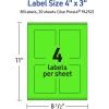 imageAvery Printable Rectangle Labels Sure Feed Technology 4quot x 3quot Neon Green Labels PrinttoTheEdge LaserInkjet Printable 80 Total Great for Shipping and Packaging80 labels