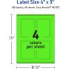 imageAvery Printable Rectangle Labels Sure Feed Technology 4quot x 3quot Neon Green Labels PrinttoTheEdge LaserInkjet Printable 80 Total Great for Shipping and Packaging160 labels