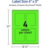 imageAvery Printable Rectangle Labels Sure Feed Technology 4quot x 3quot Neon Green Labels PrinttoTheEdge LaserInkjet Printable 80 Total Great for Shipping and Packaging40 labels