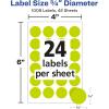 imageAvery Removable ColorCoding Labels 34quot Diameter Neon Yellow Laser 1008 Total 5470