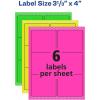 imageAvery Removable Multipurpose Labels Assorted Neon 3 13 x 43 13 x 4
