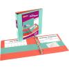 imageAvery TwoTone Durable View 3 Ring Binder 15 Inch Slant Rings MintCoral Binder 17289