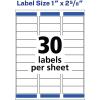 imageEasy Peel White Address Labels w Sure Feed Technology Laser Printers 1 x 263 White 30Sheet 100 SheetsBox