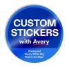 imageAvery Custom Stickers 25 Inch Round ampamp Personalized Stickers Design Your Own Matte White Paper with Satin Finish Custom Decals Great for Branding Gifts and MoreGlossy White Film