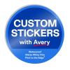 imageAvery Custom Stickers 25 Inch Round ampamp Personalized Stickers Design Your Own Matte White Paper with Satin Finish Custom Decals Great for Branding Gifts and MoreMatte White Film