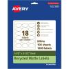 imageAvery EcoFriendly Matte White Recycled Oval Labels 15quot x 25quot Matte White Labels Permanent Adhesive LaserInkjet Printable 450 Total1 800 labels