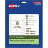 imageAvery EcoFriendly Matte White Recycled Rectangle Labels 2quot x 3quot PrinttoTheEdge Matte White Labels Permanent Adhesive LaserInkjet Printable 80 Total800 labels