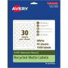 imageAvery EcoFriendly Matte White Recycled Round Labels 125quot Diameter PrinttoTheEdge Matte White Labels Permanent Adhesive LaserInkjet Printable 300 Total1 500 labels