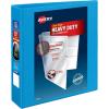 imageAvery HeavyDuty View 3 Ring Binder 2quot One Touch Slant Rings 28 Inch Wide Spine Customizable Clear Cover Ideal for School Office and Home Organization 1 Light Blue Binder 055012 Pack of 12