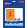 imageAvery Printable Rectangle Labels Sure Feed Technology 214quot x 734quot Bright Orange Labels PrinttoTheEdge LaserInkjet Printable 320 Total Great for Candles and Jars40 labels