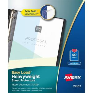 imageAvery Clear Heavyweight Sheet Protectors NonGlare Easy Load 200 Document Protectors 7440150 pack