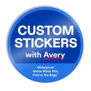 imageAvery Custom Stickers 25 Inch Round ampamp Personalized Stickers Design Your Own Matte White Paper with Satin Finish Custom Decals Great for Branding Gifts and MoreMatte White Film
