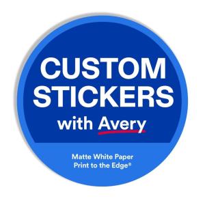 imageAvery Custom Stickers 25 Inch Round ampamp Personalized Stickers Design Your Own Matte White Paper with Satin Finish Custom Decals Great for Branding Gifts and MoreMatte White Paper