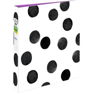 imageAvery Durable View 3 Ring Binder 1 Inch Round Rings Black and White Dots 1 Fashion Binder 26744