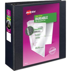 imageAvery Durable View 3 Ring Binder 4 Inch EZD Rings 1 Black Binder 09800