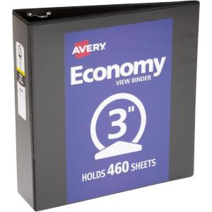 imageAvery Economy View 3 Ring Binder 1 Inch Round Rings 12 Black Binders 057103