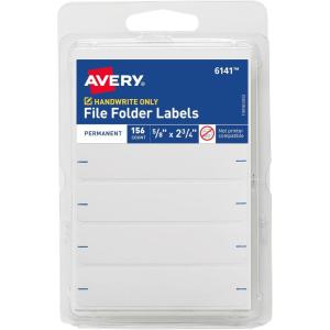 imageAvery File Folder Labels 58quot x 234quot White NonPrintable 156 Blank Labels Total 6141